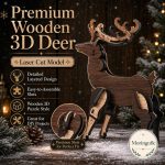 Deer SVG Laser Cut File, 3D Stag Wooden Display Dxf Eps CDR AI, Woodland Decor Digital Download - Image 6