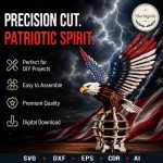 Eagle SVG Laser Cut File, 3D Bald Eagle Patriotic Display Dxf Eps CDR AI, Freedom Decor Digital Download - Image 5