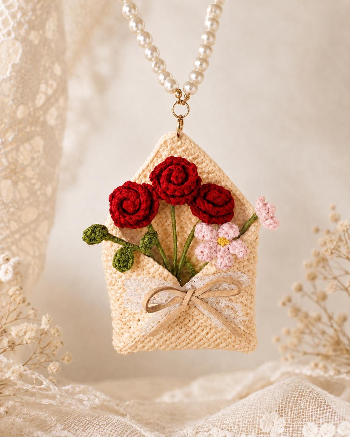 il_fullxfull.8124173820_jsmy.jpg Crochet Flower Pouch PDF Pattern, Mini Purse Keychain Tutorial, Red Rose Bag Charm Crochet Pattern, Floral Gift Download - Image 1