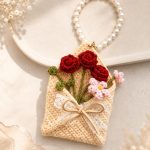 Crochet Flower Pouch PDF Pattern, Mini Purse Keychain Tutorial, Red Rose Bag Charm Crochet Pattern, Floral Gift Download - Image 4