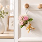 Crochet Rose Bouquet Pattern PDF, Crochet Flower Keychain, Amigurumi Rose Bag Charm, Instant Download
