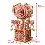 3D Mechanical Flower Laser Cut File Photo Album Box| Mother's Day Wooden Rose | Hand Crank Wooden Automata DIY Gift Digital Download - Image 2