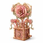 3D Mechanical Flower Laser Cut File Photo Album Box| Mother's Day Wooden Rose | Hand Crank Wooden Automata DIY Gift Digital Download - Image 3
