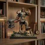Thunder Warrior 3D Model STL, Mythic Norse Fantasy Warrior Statue, High Detail 3D Printing File, Resin Miniature Digital Download - Image 3