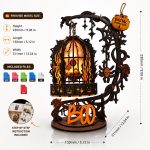 Halloween Lantern Laser Cut File SVG | Spooky Hanging Lantern DIY | Glowforge, xTool, LightBurn, CNC Wood Craft Decor - Image 2
