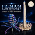 Washington Monument SVG Laser Cut File, Octopus Landmark Display Dxf Eps Cdr AI, Patriotic USA Decor Digital Download - Image 2