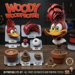 Woody Woodpecker STL File, Cute Cartoon Bird 3D Print Model, Funny Woodpecker Figurine Digital Download, Printable Collectible Decor Gift