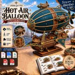 Steampunk Airship Laser Cut File SVG DXF | 3D Wooden Zeppelin Model Vector | Glowforge Files | Flying Ship, Hot Air Balloon Digital Download