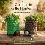 Geometric Turtle Planter STL, Succulent Pot for 3D Printing, Modern Turtle Planter Digital Download, Cute Animal Planter STL