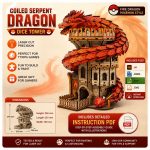 Coiled Serpent Dragon Dice Tower Laser Cut File SvG DxF Ai | Laser Cut Dice Tower Files | DnD Dice Roller | Instant Download