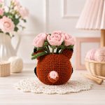 Crochet Fox Rose Pot Pattern PDF, Amigurumi Fox Planter, Crochet Flower Pot, Cute Fox Home Decor, Digital Download - Image 2