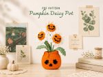 Pumpkin Daisy Pot Crochet Pattern PDF, Halloween Crochet Flower Pot, Fall Amigurumi Decor, Cute Pumpkin Daisy Pattern