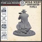 Wild West GUNFIGHTER STL file Miniature Type 3 - 3D Print File STL model Scalable for fdm and resin 3D Printer Digital Download - Image 4