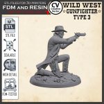 Wild West GUNFIGHTER STL file Miniature Type 3 - 3D Print File STL model Scalable for fdm and resin 3D Printer Digital Download - Image 3