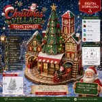 3D Christmas Village SVG DXF | Laser Cut Files Santa Express Train | Christmas Decor DIY | Digital Download