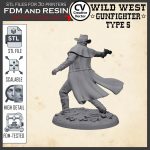 Wild West GUNFIGHTER STL file Miniature Type 5 -  3D Print File STL model Scalable for fdm and resin 3D Printer Digital Download - Image 3
