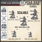 Wild West GUNFIGHTER STL file Miniature Type 5 -  3D Print File STL model Scalable for fdm and resin 3D Printer Digital Download - Image 5