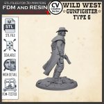 Wild West GUNFIGHTER STL file Miniature Type 6 -  3D Print File STL model Scalable for fdm and resin 3D Printer Digital Download - Image 2