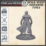 Wild West GUNFIGHTER STL file Miniature Type 6 -  3D Print File STL model Scalable for fdm and resin 3D Printer Digital Download - Image 3
