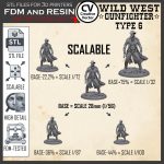 Wild West GUNFIGHTER STL file Miniature Type 6 -  3D Print File STL model Scalable for fdm and resin 3D Printer Digital Download - Image 5