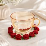 Crochet Flower Coaster Pattern PDF, Rose Mug Rug Digital Download, Floral Tea Cup Mat, Spring Home Decor - Image 4
