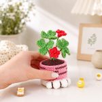 Crochet Clover Plant Pattern, Mini Potted Shamrock Flower PDF, Cute Amigurumi Home Decor, Handmade Desk Plant - Image 2