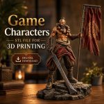 Fantasy Game Character STL for 3D Printing, Hero Miniature Model, Tabletop Gaming Figure, Digital Download
