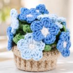 Nemophila Coaster Pot Crochet Pattern PDF, Flower Cup Coaster Set, Crochet Flower Pot Pattern, Floral Home Decor - Image 3
