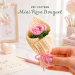 Mini Rose Bouquet Crochet Pattern PDF, Crochet Flower Pattern, Handmade Rose Gift, Valentine Mother Day Crochet Digital Download