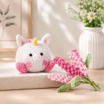 Lavender Unicorn Pot Crochet Pattern, Amigurumi Flower Pot PDF, Cute Unicorn Decor, Pink Lavender Crochet Pattern - Image 3