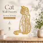 Cat Wall Decor STL File for 3D Printing, Modern Cat Wall Art, Feline Home Decor, Digital Download, Printable Cat Decoration