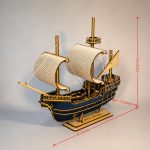 Wooden Ship Model Laser Cut File SvG DxF Ai PdF, DiY Sailing Ship Kit, Nautical Home Decor, Wooden Puzzle, CNC Laser Cut - Image 3