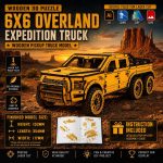 Wooden Pickup Truck Model 6x6 Overland Expedition | Laser Cut Files SvG DxF Ai DwG | DIY 3D Puzzle Digital