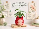 Frog Pot Crochet Pattern PDF, Amigurumi Frog Planter, Crochet Plant Pattern, Cute Frog Decor, Digital Download