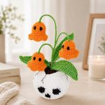 Ghost Bellflowers Pot Crochet Pattern, Halloween Amigurumi Plant PDF, Spooky Crochet Flower Decor, Skull Pot Pattern - Image 3