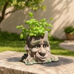 Tree Face Planter STL File for 3D Printing, Fantasy Garden Pot Digital Download, Woodland Plant Holder, Succulent Planter, Home Decor STL - Image 2