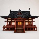 Japanese Shrine Model Laser Cut Files | 3D Japanese Temple DIY Kit SvG DxF DwG Ai | Wood Craft Architecture Decor Gift - Image 3