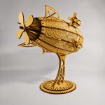 Blimp Model Laser Cut Files SvG DxF Ai DwG | Airship Wooden 3D Puzzle CNC Plans | Steampunk Zeppelin DIY Model Kit - Image 4