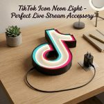 Social Media Icon Lamp STL File for 3D Printing, Modern LED Desk Light Digital Download, Creator Room Decor STL - Image 3