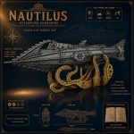 Nautilus Submarine Model | Laser Cut Files SvG DxF Ai DwG | Jules Verne Nautilus DIY Wood Model Kit | CNC plans