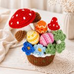 Crochet Mushroom Bouquet Pattern PDF, Amigurumi Flower Crochet Pattern, Cottagecore Crochet Decor, Handmade Gift DIY - Image 2