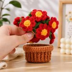 Red Crochet Flower Pot Pattern PDF, Crochet Daisy Bouquet Pattern, Amigurumi Floral Home Decor, Instant Download - Image 4