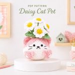 Daisy Cat Pot Crochet Pattern, Cat Flower Pot Amigurumi PDF, Crochet Daisy Planter, Cute Cat Crochet Pattern