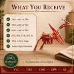 Pterodactyl SVG Laser Cut File, 3D Pterosaur Puzzle Dxf Eps CDR AI, Flying Dinosaur Template Digital Download - Image 2