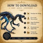 Velociraptor SVG Laser Cut File, 3D Raptor Puzzle Dxf Eps CDR AI, Dinosaur Template Digital Download - Image 2