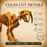 Smilodon SVG Laser Cut File, 3D Saber Tooth Puzzle Dxf Eps CDR AI, Animal Skeleton Template Digital Download - Image 5