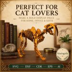 Smilodon SVG Laser Cut File, 3D Saber Tooth Puzzle Dxf Eps CDR AI, Animal Skeleton Template Digital Download - Image 2