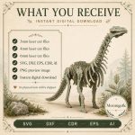 Sauropod SVG Laser Cut File, 3D Dinosaur Bones Puzzle Dxf Eps CDR AI, Long Neck Template Digital Download - Image 6