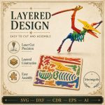 Pterodactyl SVG Laser Cut File, 3D Pterosaur Puzzle Dxf Eps CDR AI, Flying Dinosaur Template Digital Download - Image 6