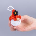 Crochet Pattern Amigurumi Gnome Keychain with Flower, Crochet Car Hanger, Easy Beginner Crochet Pattern PDF - Image 6